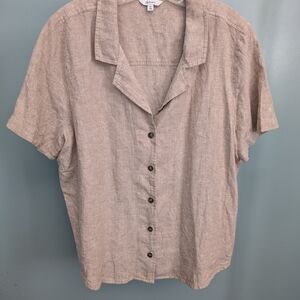 Reitmans Beige Button-Up Blouse